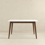 Levi Modern Style Solid Wood Rectangular White Top Dining Table 47"