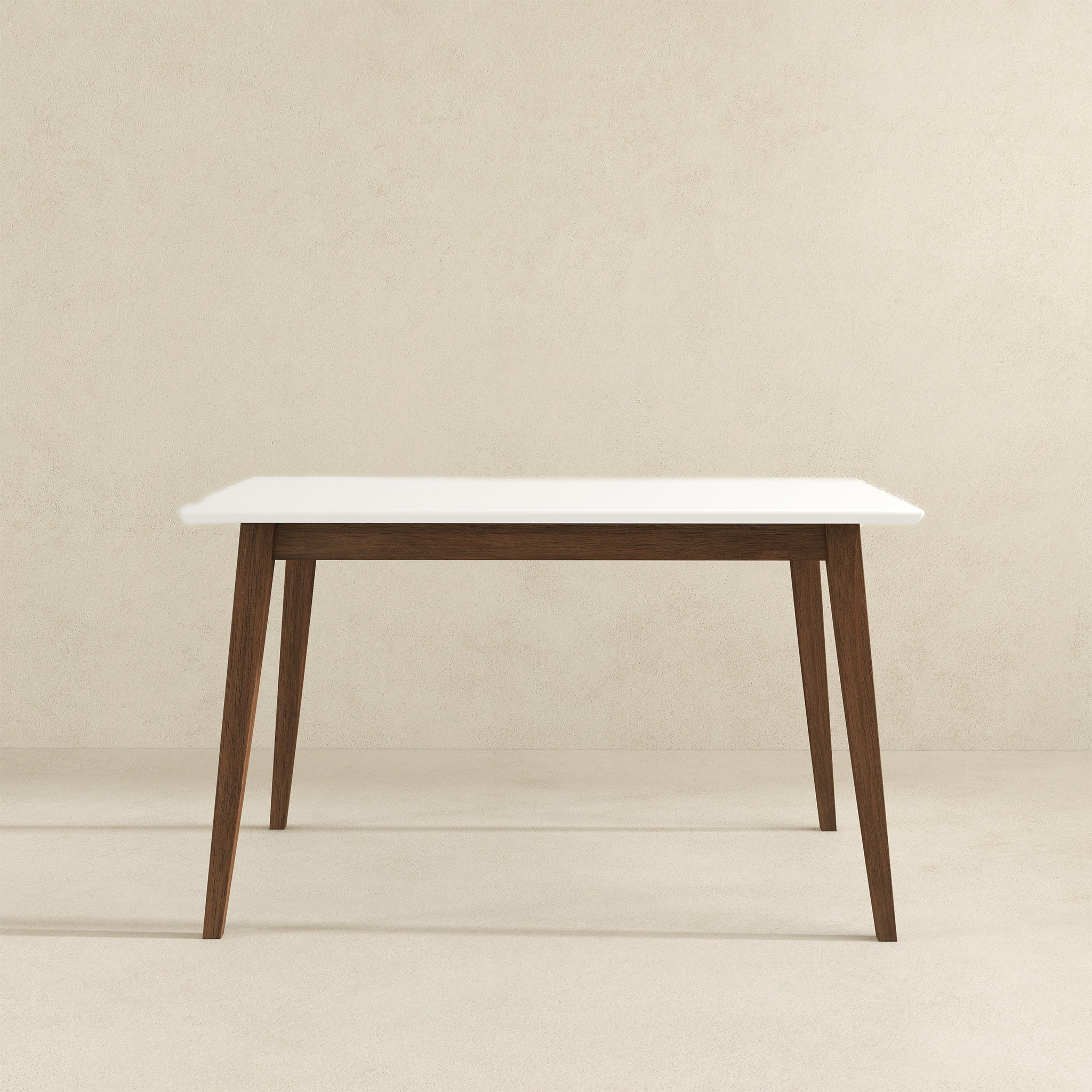 Levi Modern Style Solid Wood Rectangular White Top Dining Table 47"