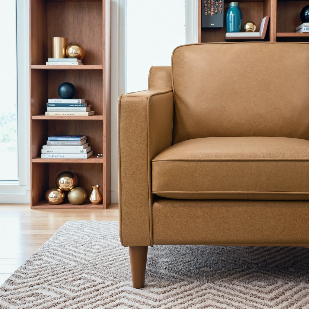 Cooper Tan Leather Lounge Chair