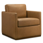 Darien Tan Leather Swivel Chair