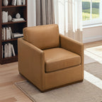 Darien Tan Leather Swivel Chair