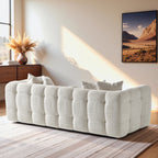 Alana Tufted Ivory Chenille Sofa