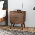 Alexandra Walnut Nightstand - 2 Drawers