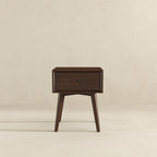 Avery Solid Wood Walnut Night Stand with Single Drawer