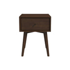 Avery Solid Wood Walnut Night Stand with Single Drawer