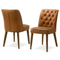 Belmont Cognac Vegan Leather Dining Chair - Set Of 2