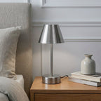 Elegance Rechargeable LED Table Lamp Brushed Nickel LED Touch Switch