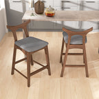 Hester Solid Wood Upholstered Square Counter Chair (Set Of 2)