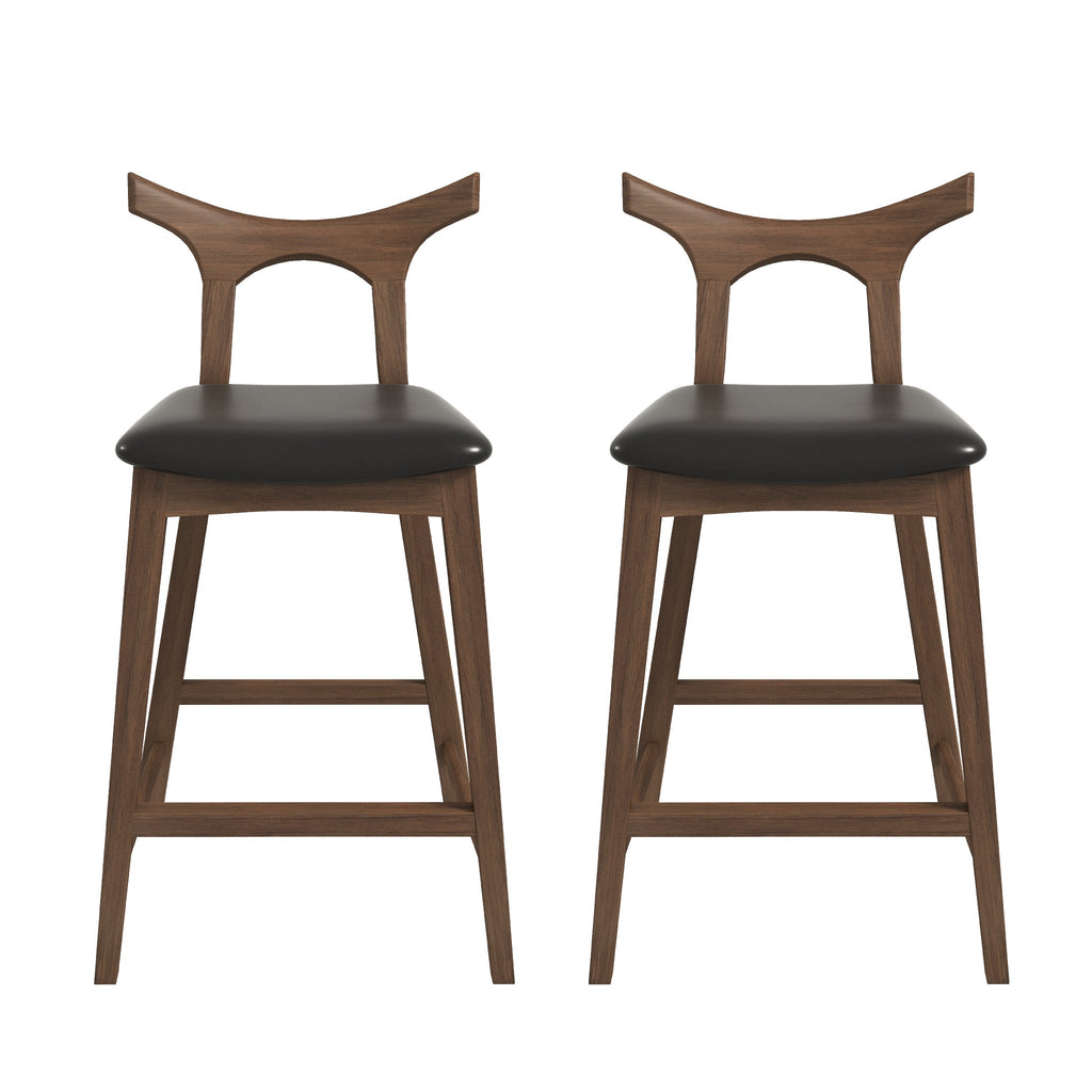 Hester Solid Wood Upholstered Square Counter Chair (Set Of 2)
