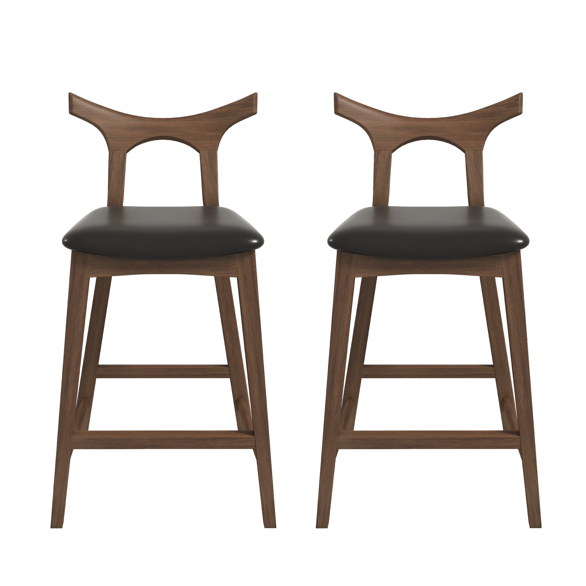 Hester Solid Wood Upholstered Square Counter Chair (Set Of 2)