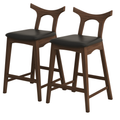 Hester Solid Wood Upholstered Square Bar Chair (Set Of 2)