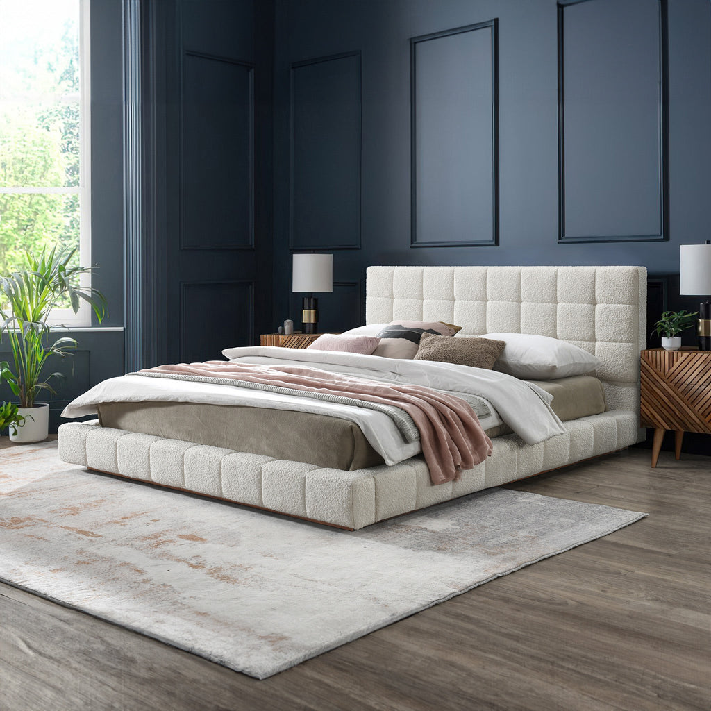 Hudson Ivory Boucle King Bed