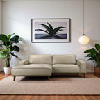 Kerrville Beige Leather Left Sectional Sofa