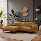 Kerrville Tan Leather Left Sectional Sofa