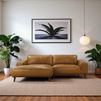 Kerrville Tan Leather Left Sectional Sofa