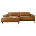 Kerrville Tan Leather Left Sectional Sofa