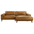 Kerrville Tan Leather Right Sectional Sofa