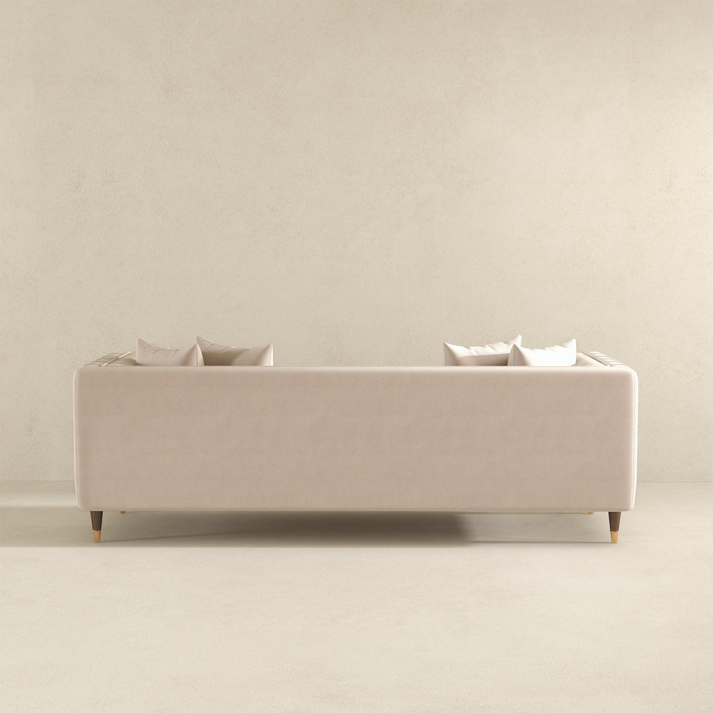 Nora Light Cream Velvet Sofa