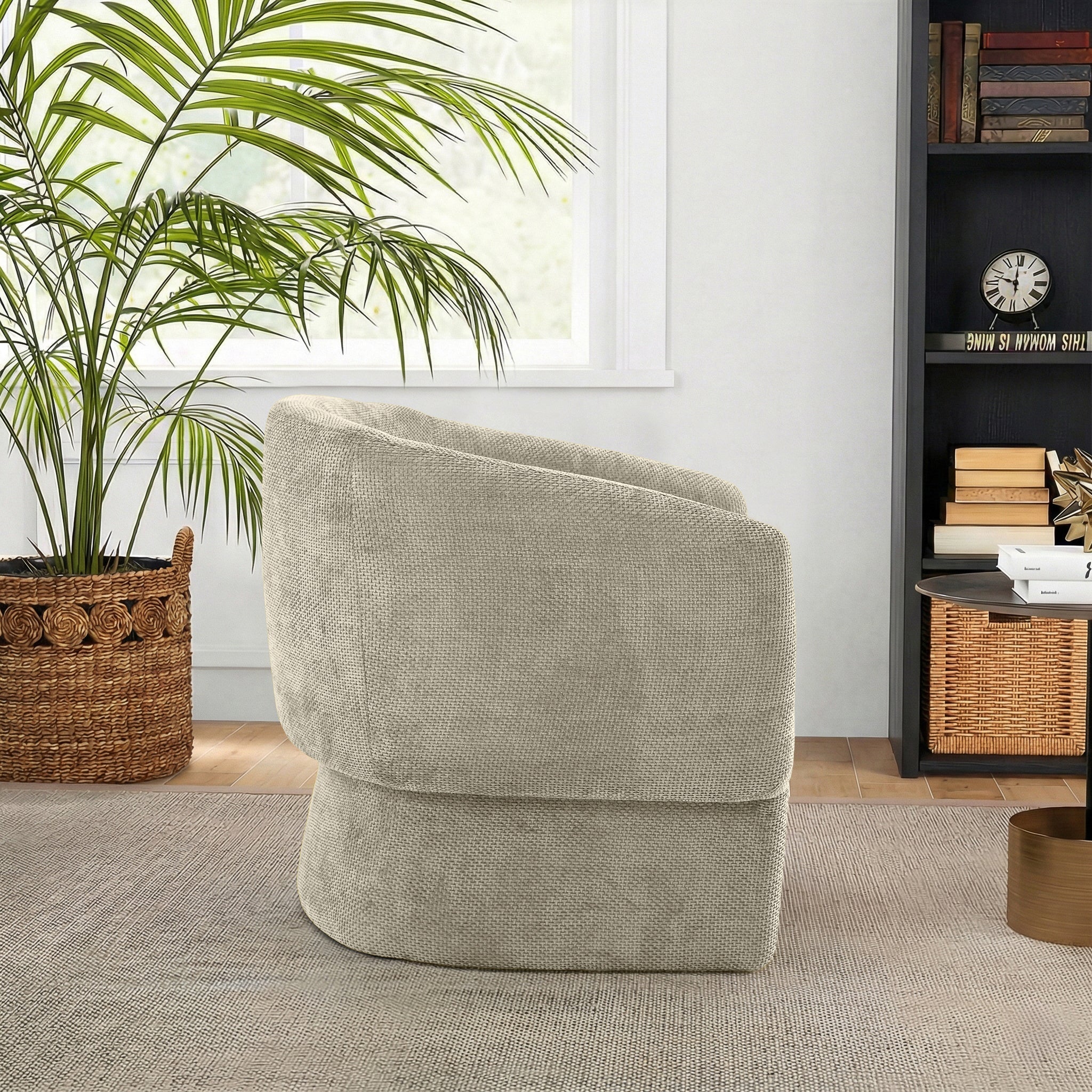 Wichita Light Brown Chenille Lounge Chair