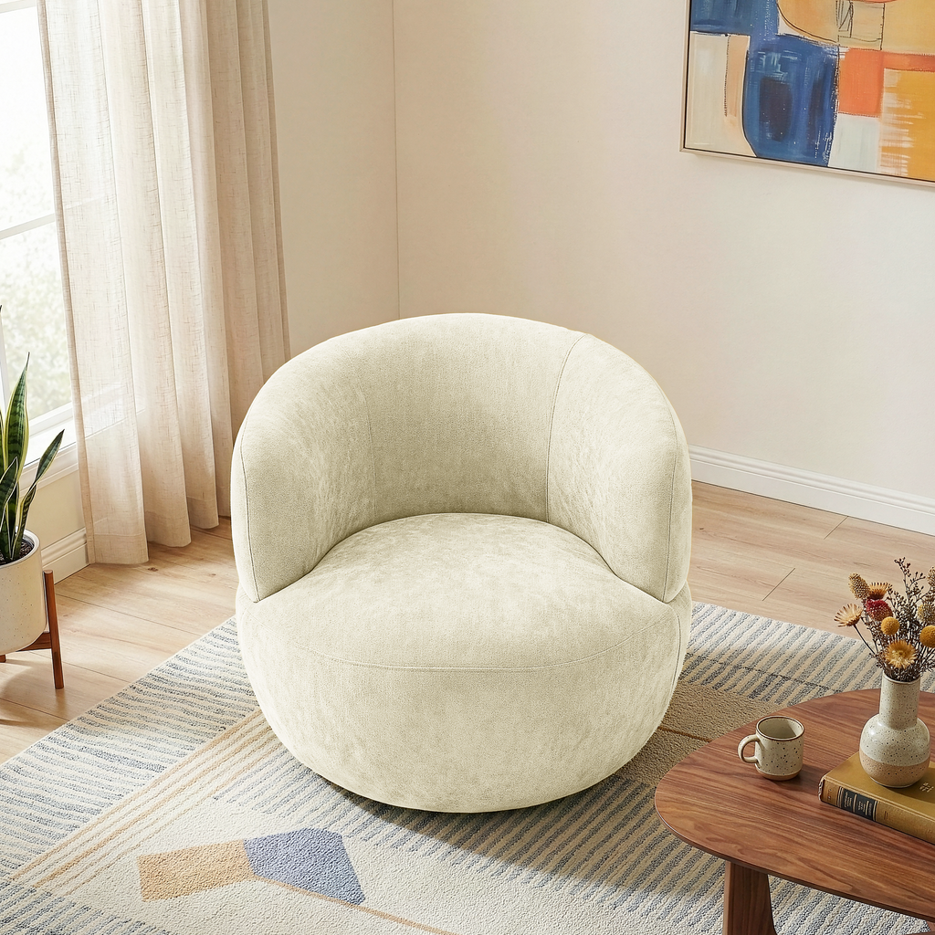 Thornton Sand Chenille Swivel Chair