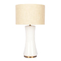 Cascade Glass Lamp Golden Base - Off White Glass Table Lamp
