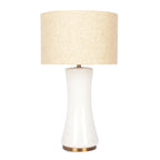 Cascade Glass Lamp Golden Base - Off White Glass Table Lamp