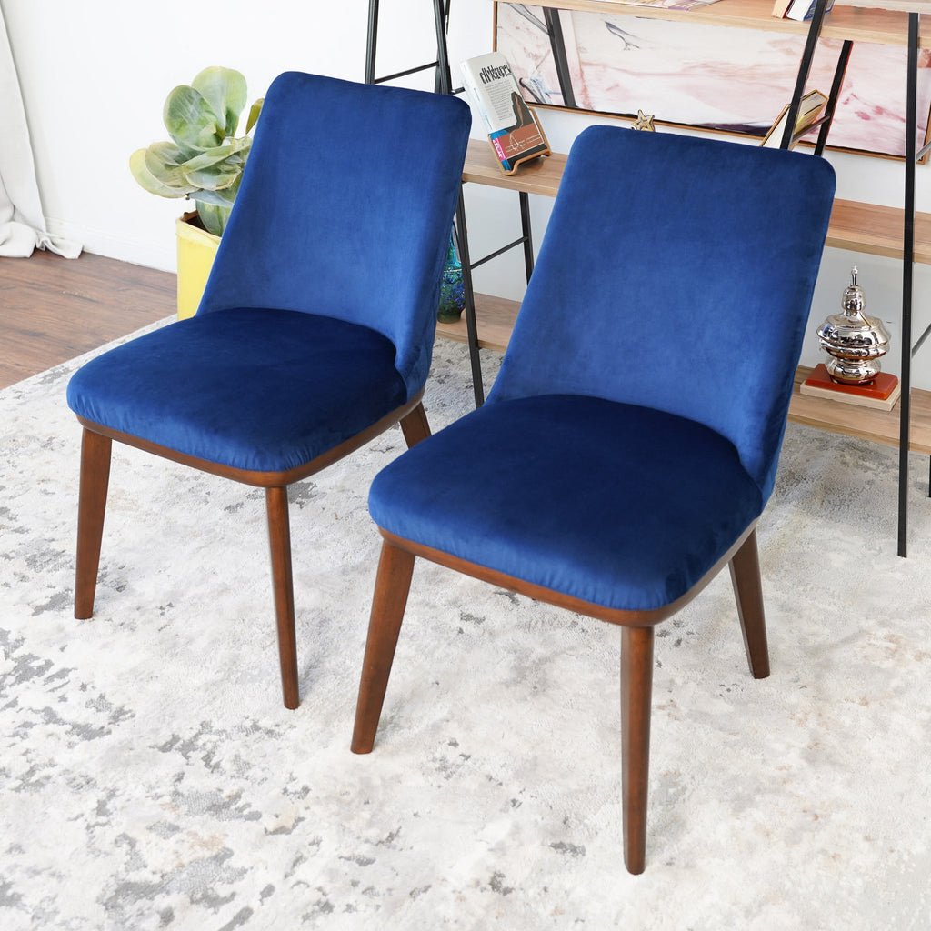Clove Navy Blue Velvet Dining Chair (Set Of 2)