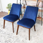 Clove Navy Blue Velvet Dining Chair (Set Of 2)