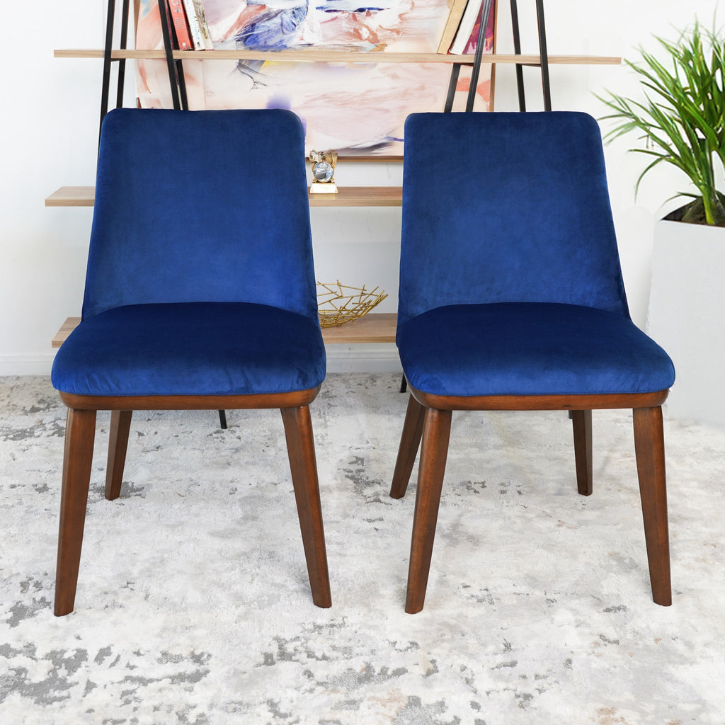 Clove Navy Blue Velvet Dining Chair (Set Of 2)