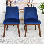 Clove Navy Blue Velvet Dining Chair (Set Of 2)
