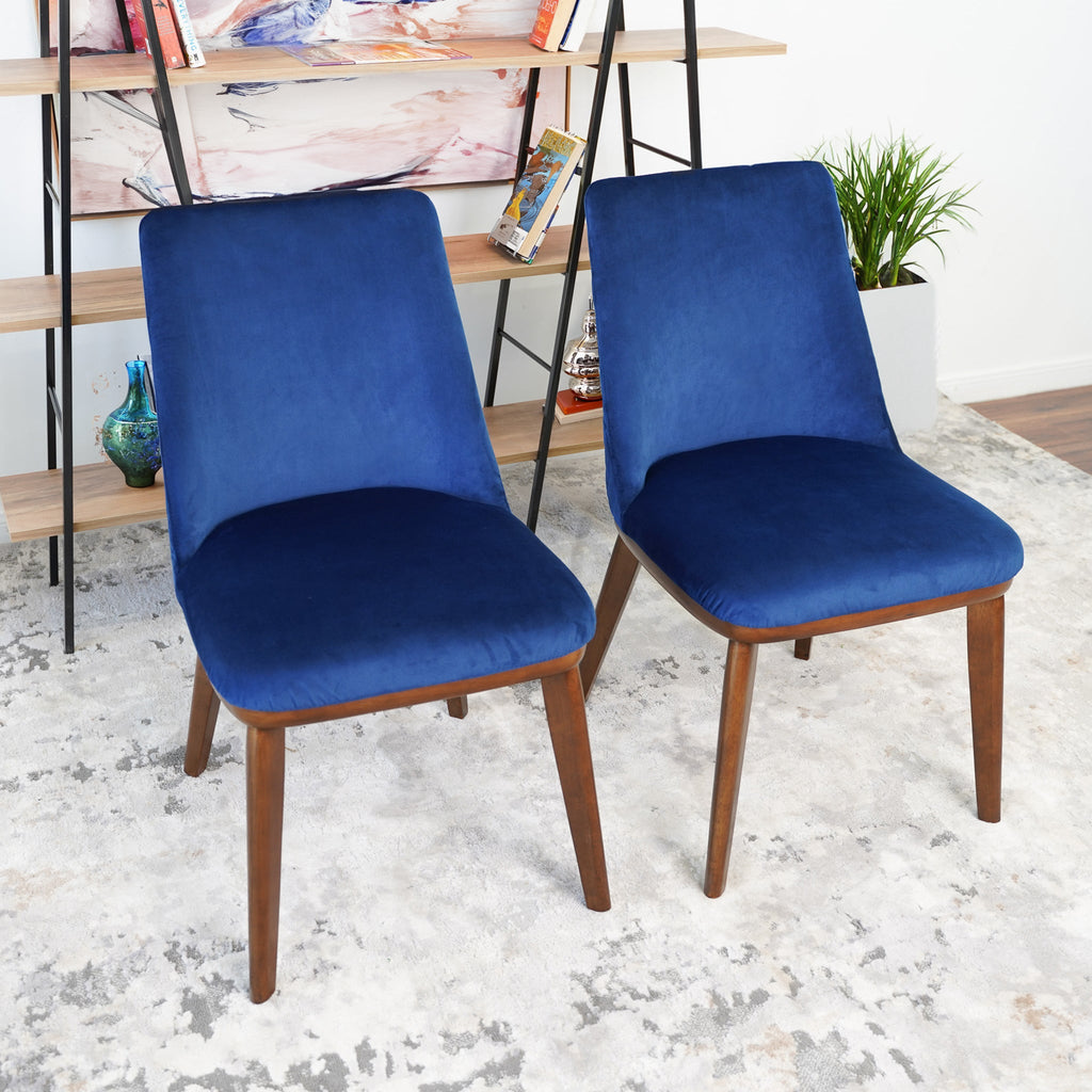 Clove Navy Blue Velvet Dining Chair (Set Of 2)