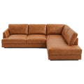 Glander Real Beige Leather Right-Facing Sectional