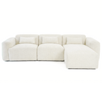 Haledon 3-Piece Sand Boucle Right Sectional Sofa