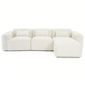 Haledon 3-Piece Sand Boucle Right Sectional Sofa