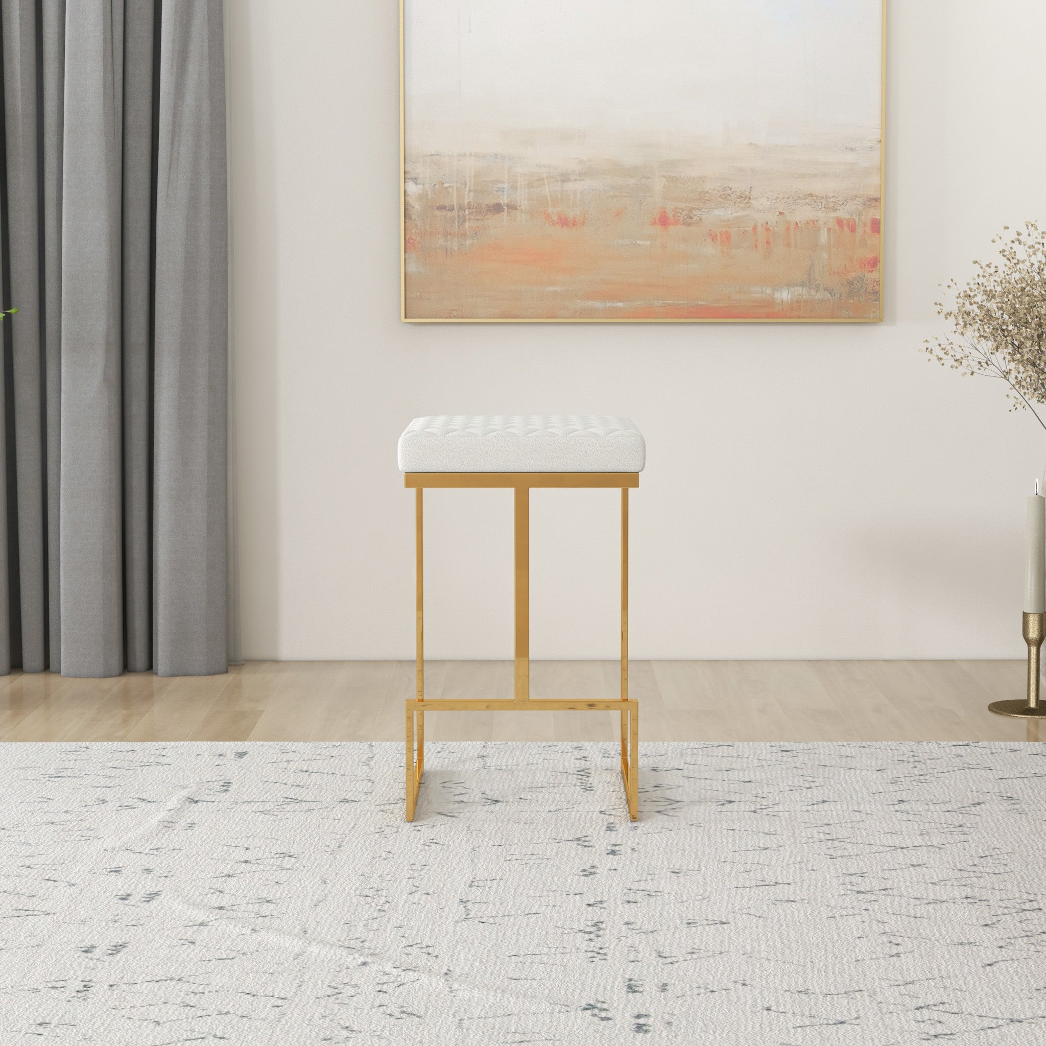 Joel Beige Boucle Counter Stool