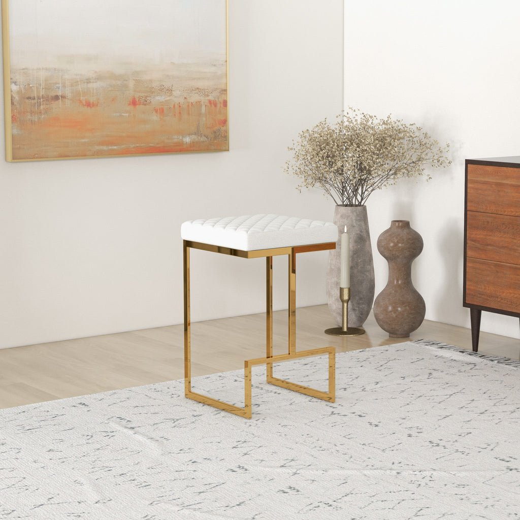 Joel Beige Boucle Counter Stool