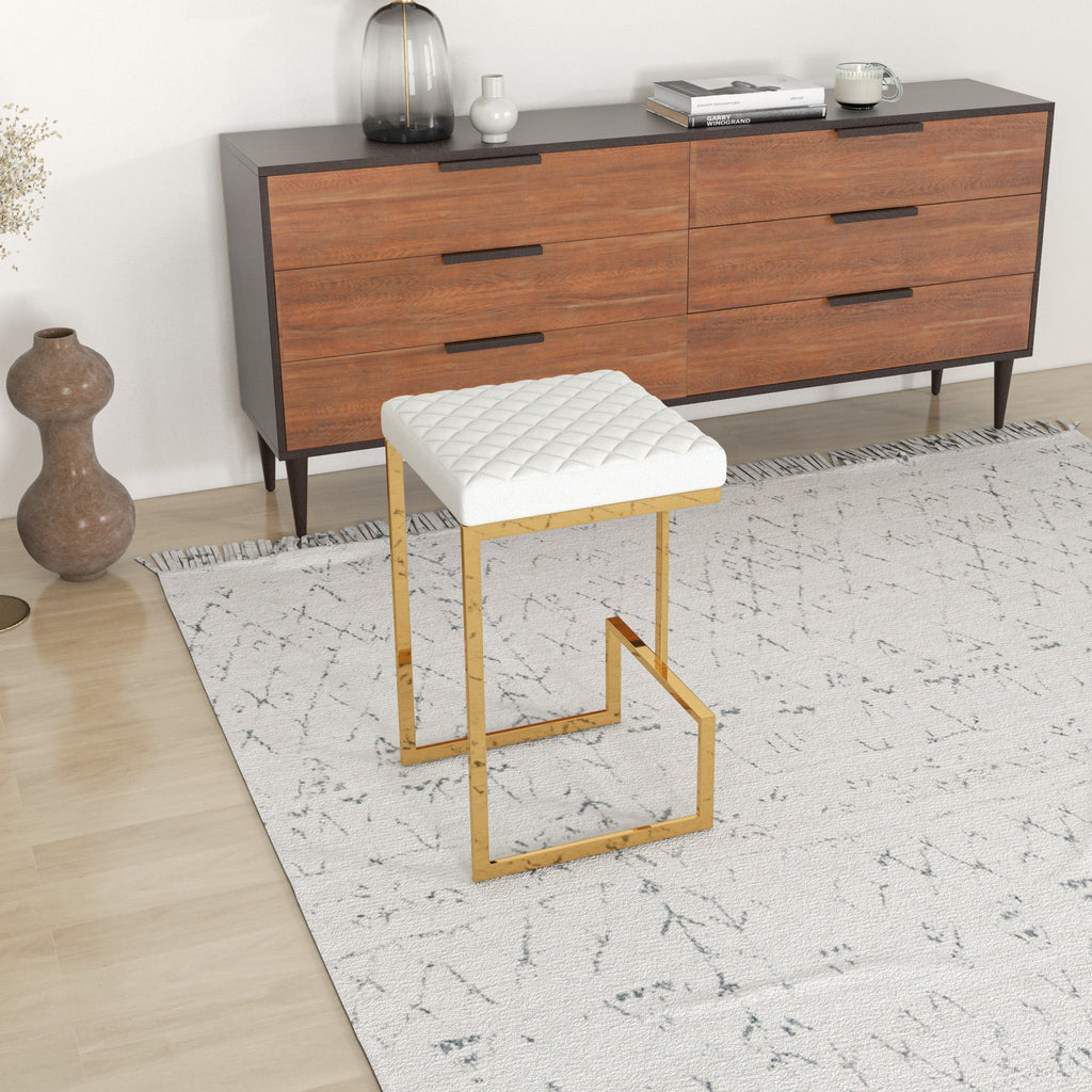 Joel Beige Boucle Counter Stool