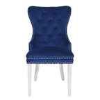 Galaxy Home Erica Stainless Steel Legs Dining Chair (Set of 2) in Blue