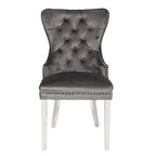 Galaxy Home Erica Stainless Steel Legs Dining Chair (Set of 2) in Dark Gray
