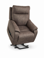 Ashley 1350412 taupe power lift recliner on white background