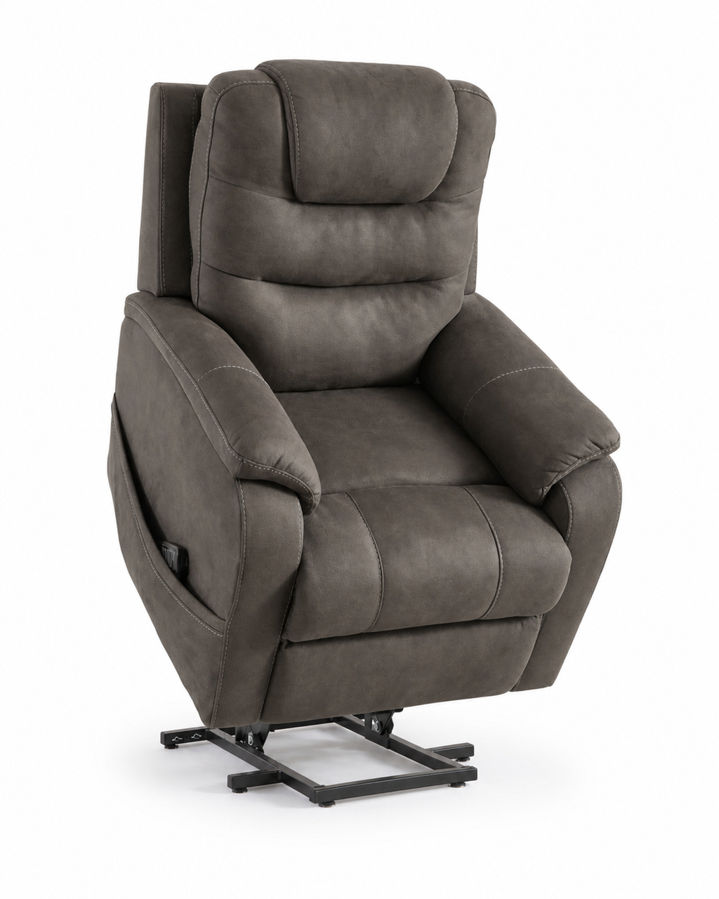 Ashley 1760912 taupe gray power lift recliner on white background