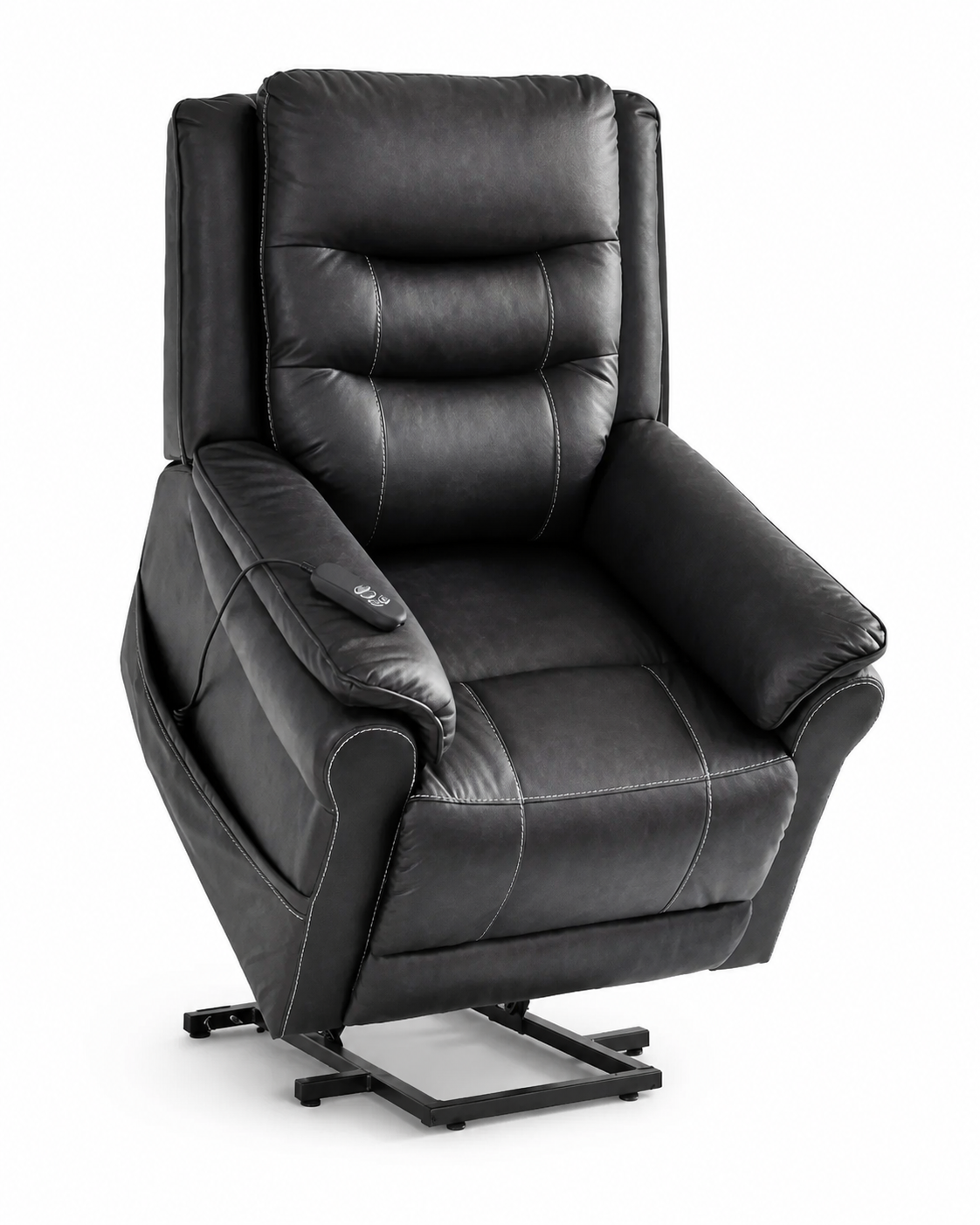 Ashley 1800512 black power lift recliner on white background