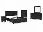 Black five-piece storage bedroom set
