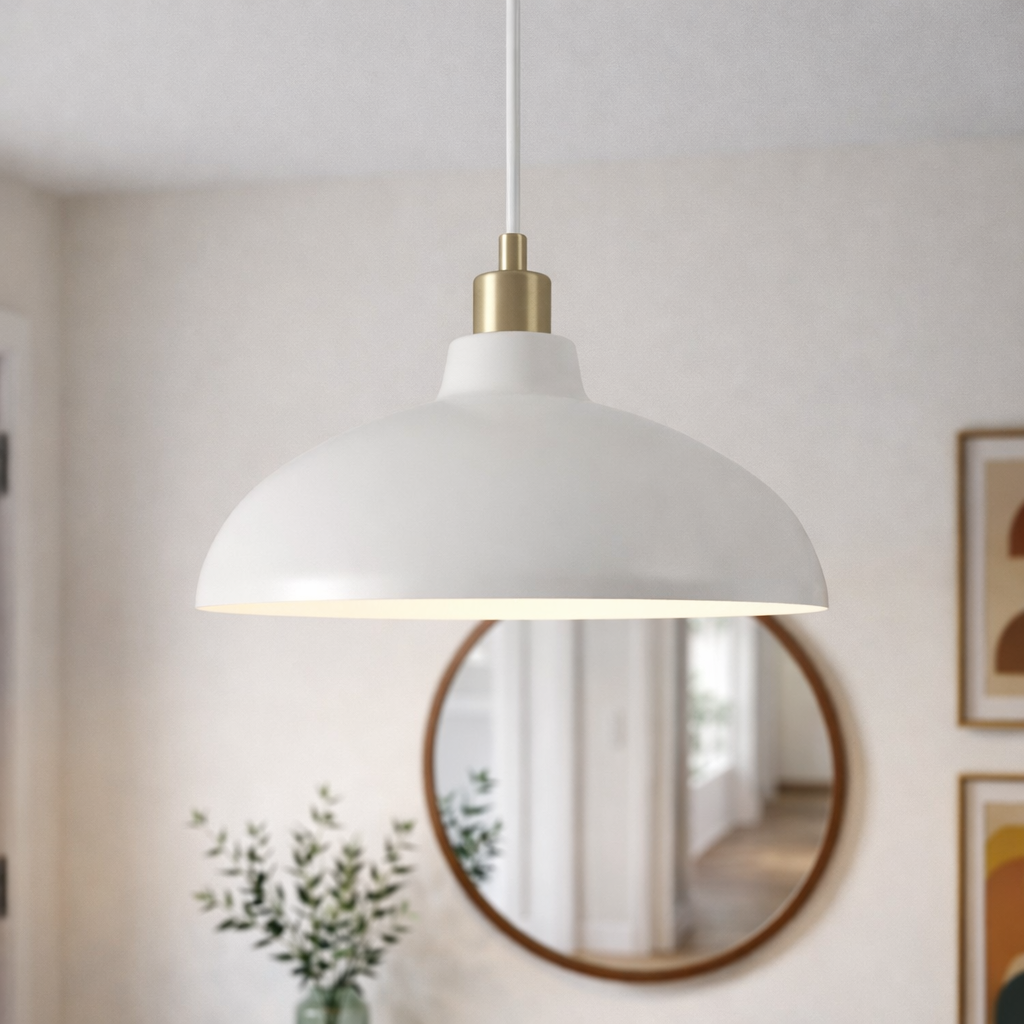 Astral Single Light White Pendant Lamp