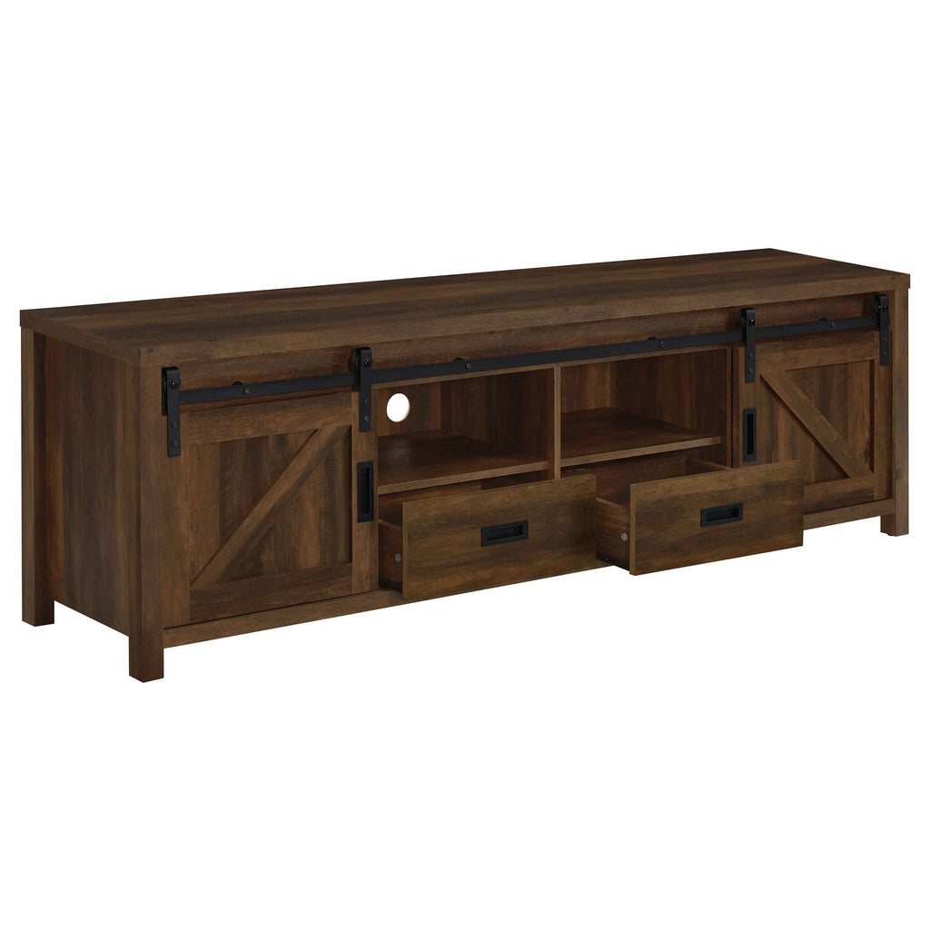 Madra 2-door Engineered Wood 79-inch TV Stand Distressed Pine