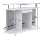 Gideon Curved Glass Top Home Bar Cabinet White High Gloss