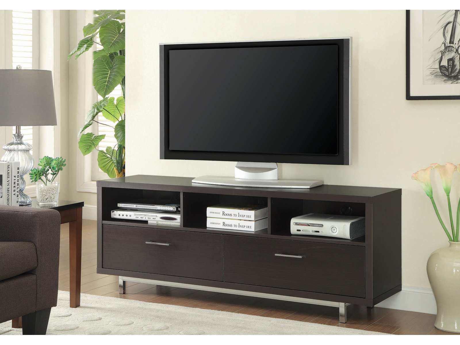 Casey 2-drawer Engineered Wood 60-inch TV Stand Cappuccino