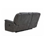 Conrad Upholstered Padded Arm Glider Loveseat Grey