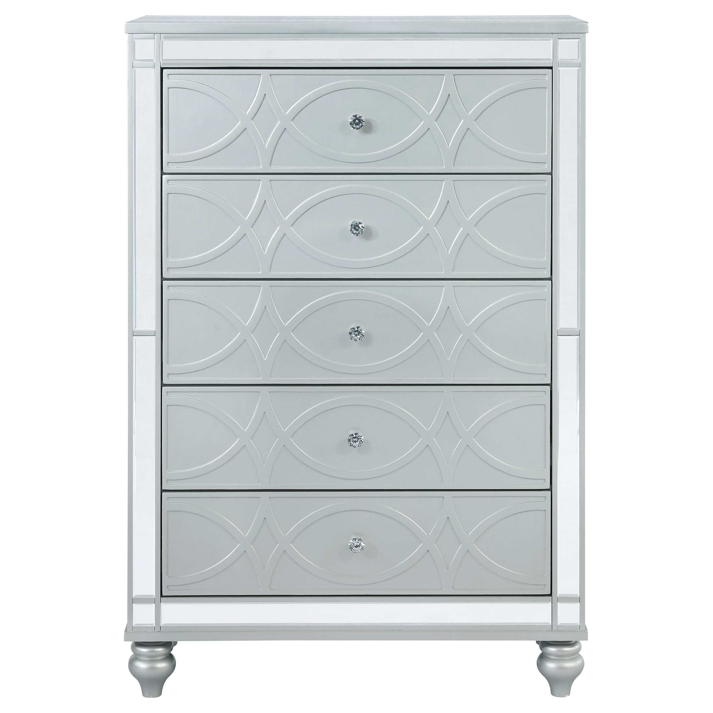 Gunnison 4-piece Eastern King Bedroom Set Silver Metallic