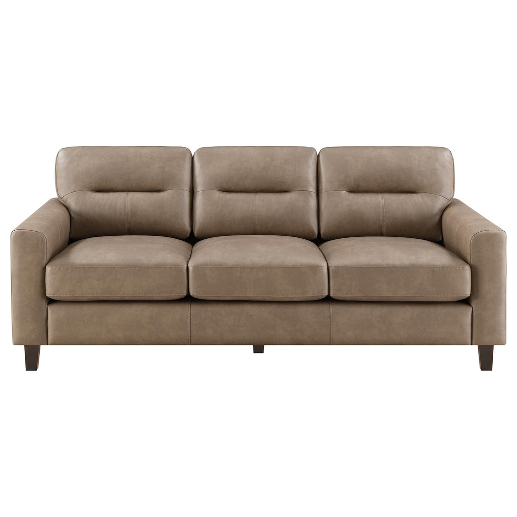 Scotland 2-piece Faux Leather Upholstered Sofa Set Black